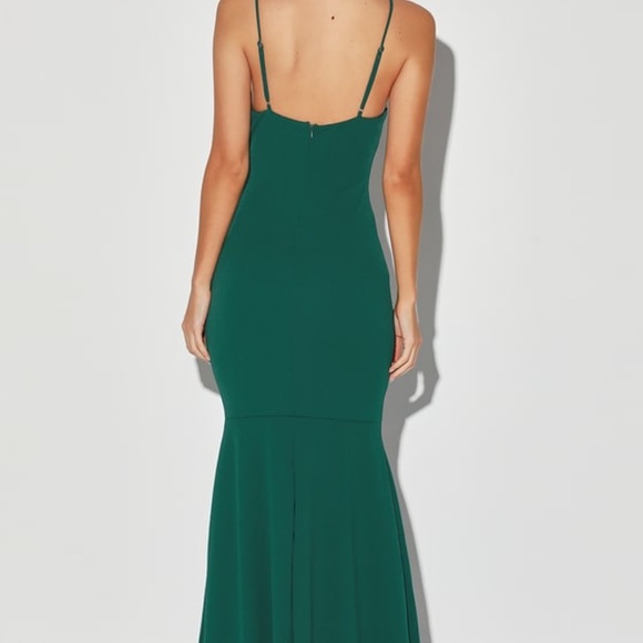 LULU'S SZ XL Tier and There Hunter Green Tiered Trumpet Hem Maxi Dress NEW B124 - Picture 5 of 5